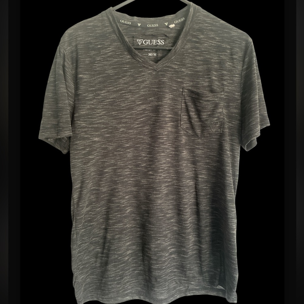 Mens Grey Guess Short Sleeve Tee